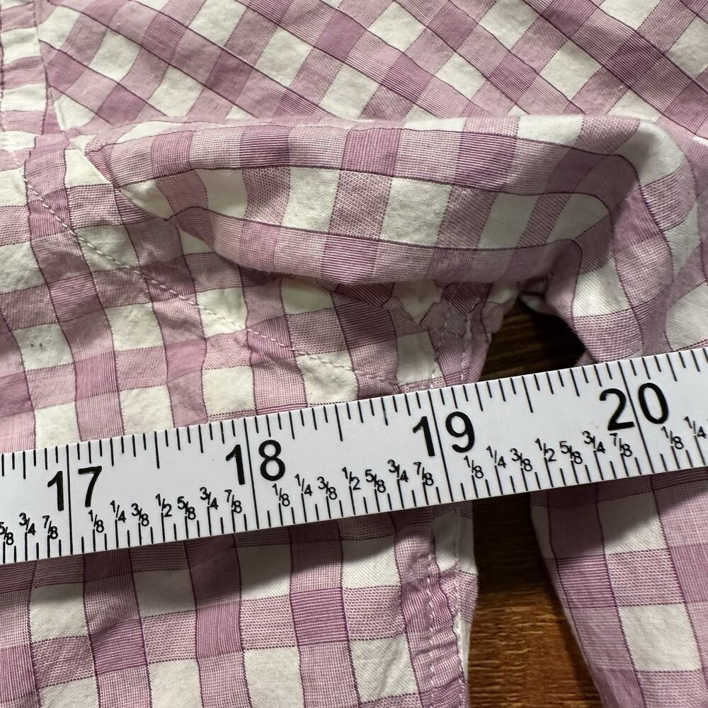 Burberry Button Up Shirt Mens S Purple Check Graph Plaid Long Sleeve Luxury - Picture 6 of 11